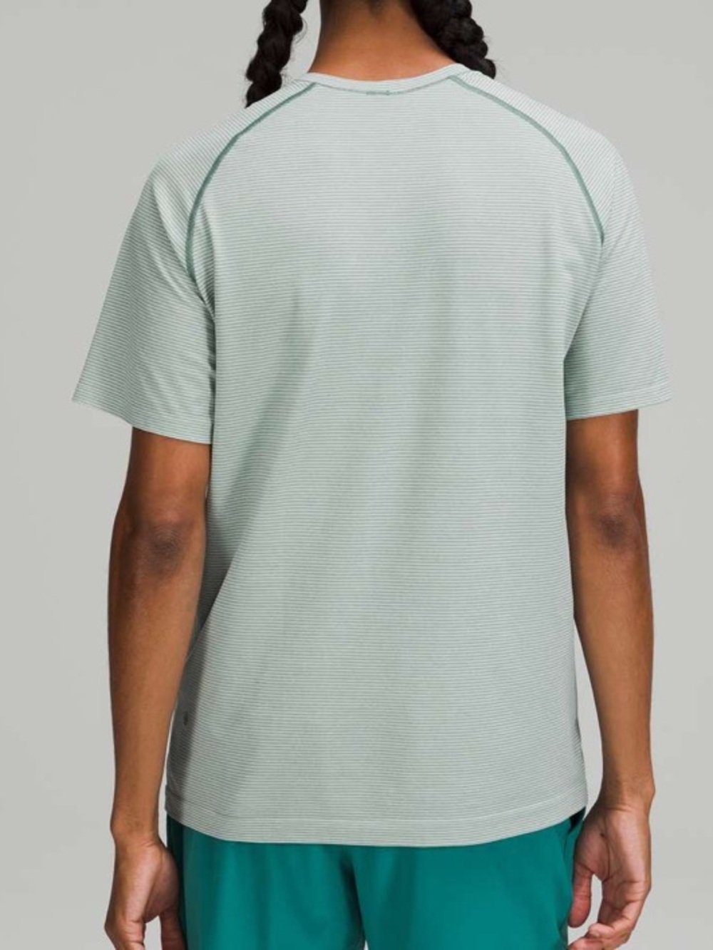 Lululemon Metal Vent Tech Short Sleeve 2.0 Spandex Stripe White Teal Small - Picture 4 of 15
